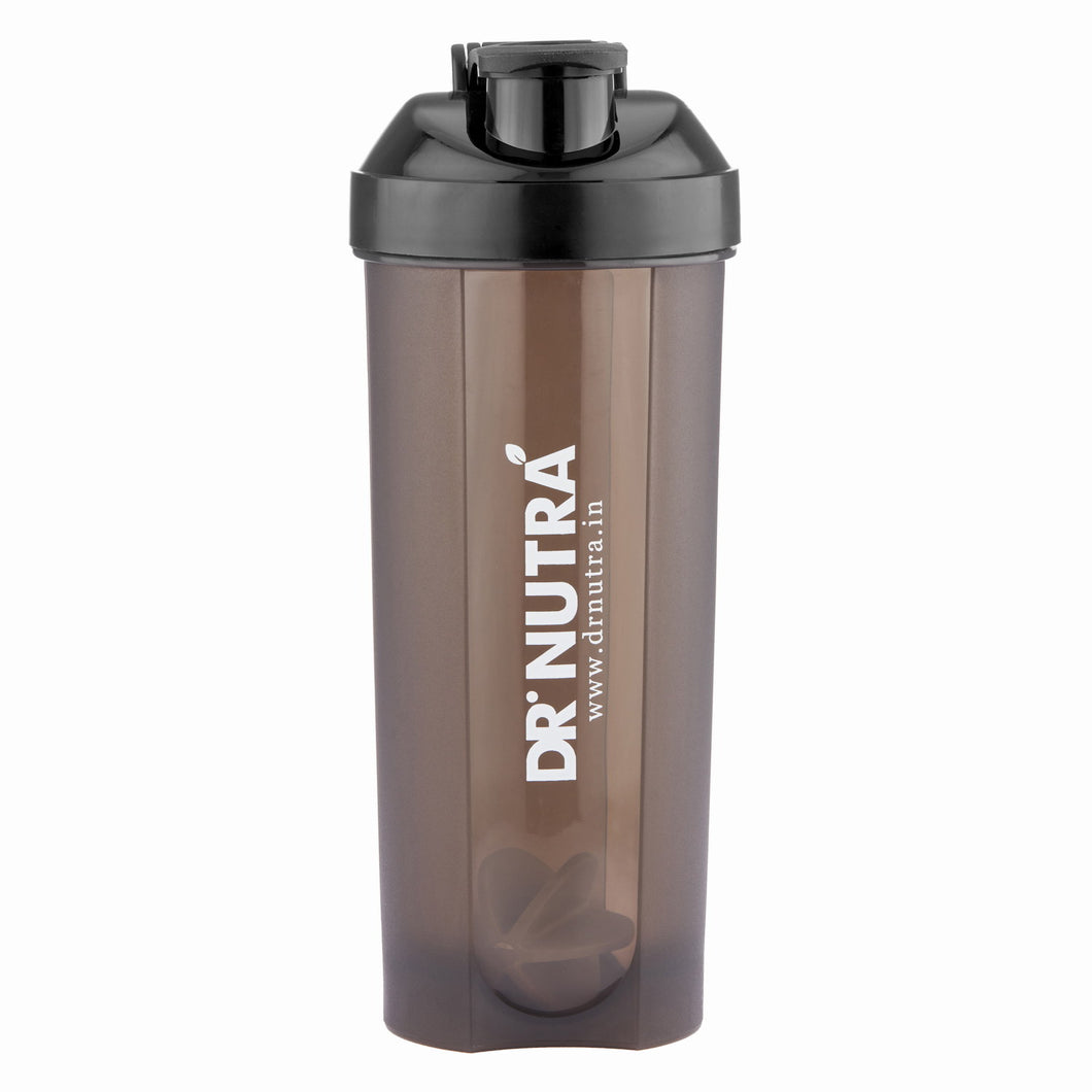 Dr.NUTRA Premium Gym Shaker Bottle 700 ml (Black) BPA Free Material