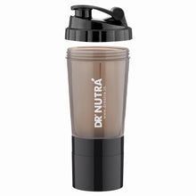 Load image into Gallery viewer, Dr.NUTRA Spider Gym Shaker Bottle,  Leak Proof, with 2 Storage Compartment,-500Ml (Black)
